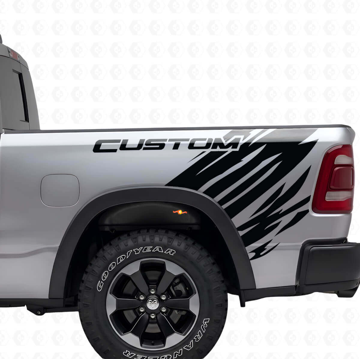 Kit di adesivi laterali posteriori in stile grunge personalizzato per Dodge Ram