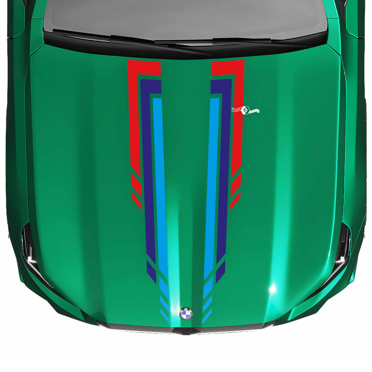 Decalcomania per cofano a quadretti L Stripes Racing per BMW Serie 5 G60 M5 G90
