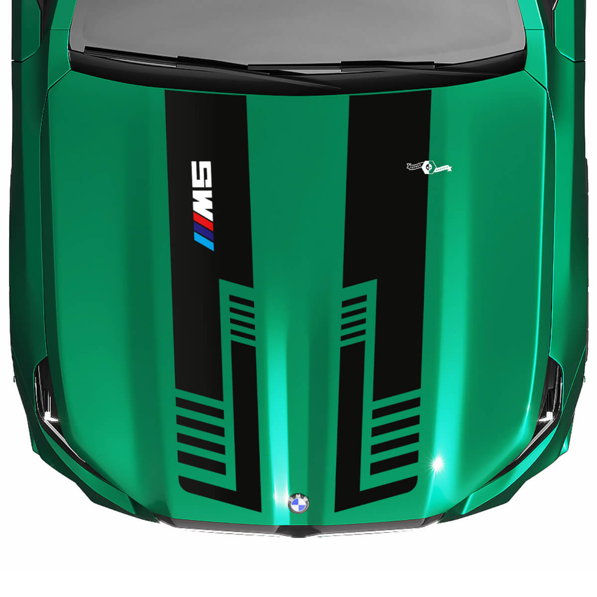 Decalcomania per cofano a strisce con bandiera a scacchi o effetto stroboscopico per BMW Serie 5 G60 M5 G90
