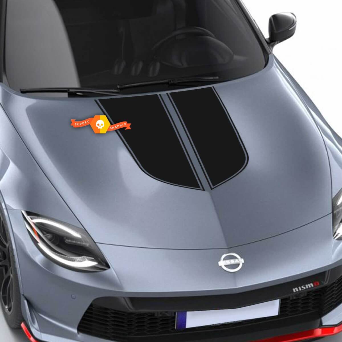Adesivo in Vinile con Doppie Strisce Larghe sul Cofano per Nissan Z Nismo 2022+