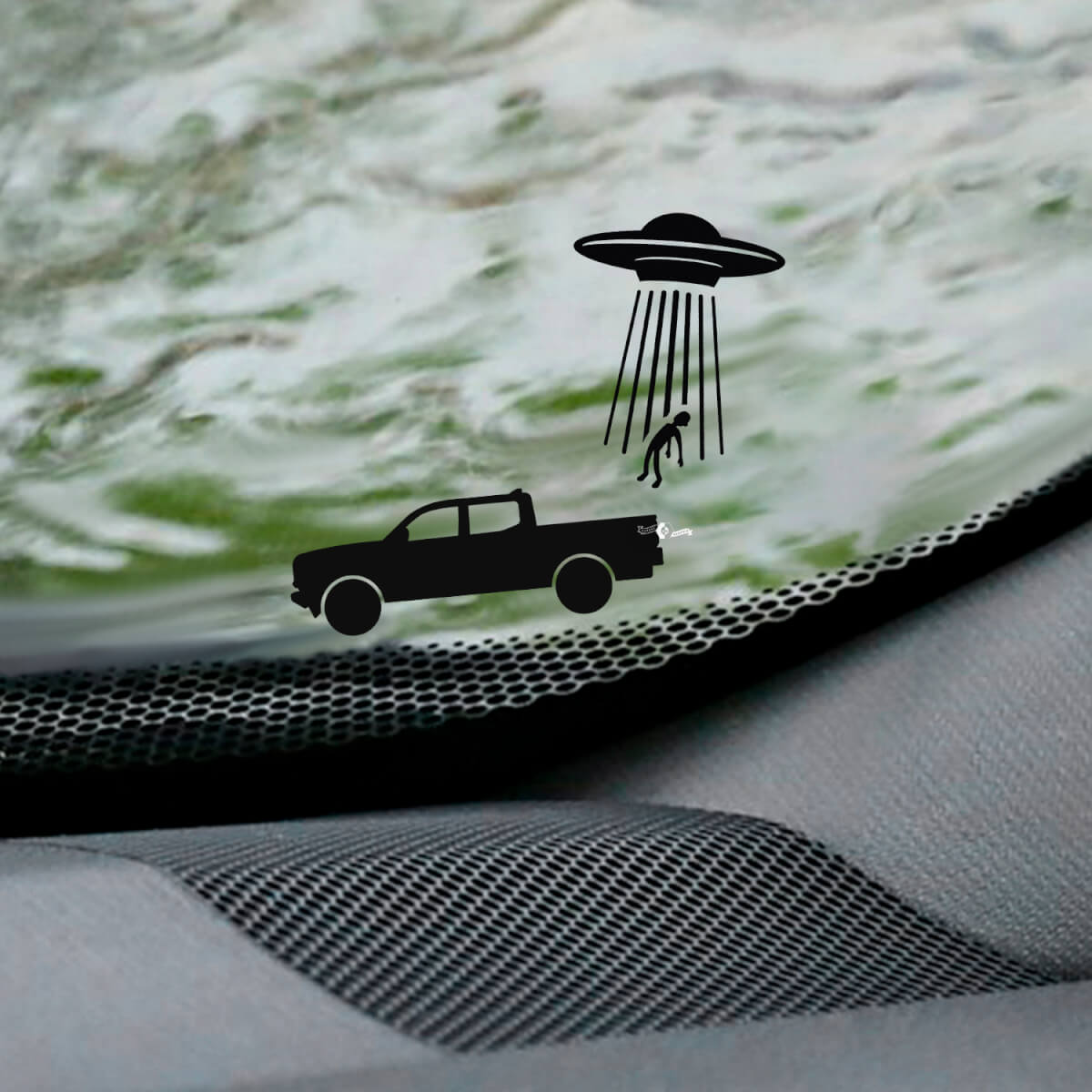 Tacoma UFO parabrezza adesivo per angolo uovo di Pasqua - grafica in vinile personalizzata per camion Toyota Tacoma
