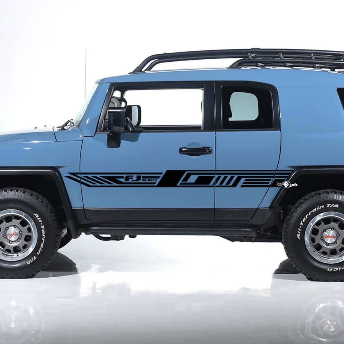 Adesivo Vinilico Strisce Geometriche con Logo FJ per Portiera laterale Toyota FJ Cruiser