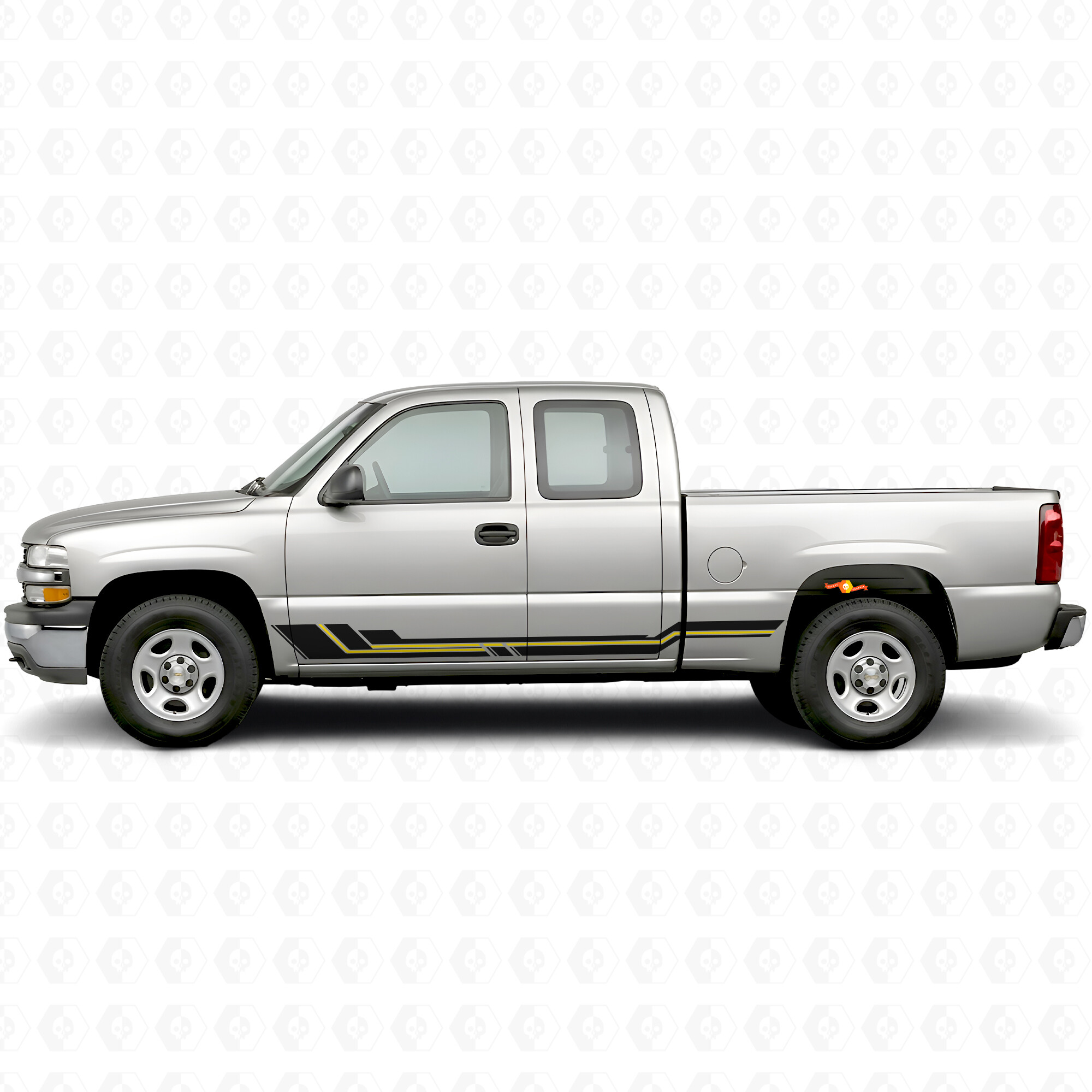 Strisce Viniliche Accento Parallelo per Porte e Minigonne per Chevrolet Silverado 1500 GMT800 1999-2007