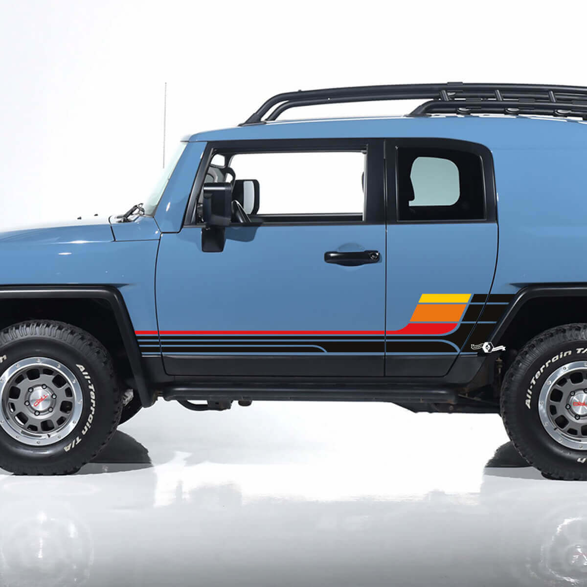 Grafica adesivi per decalcomanie laterali a strisce retrò vintage - adatta per Toyota FJ Cruiser 2
