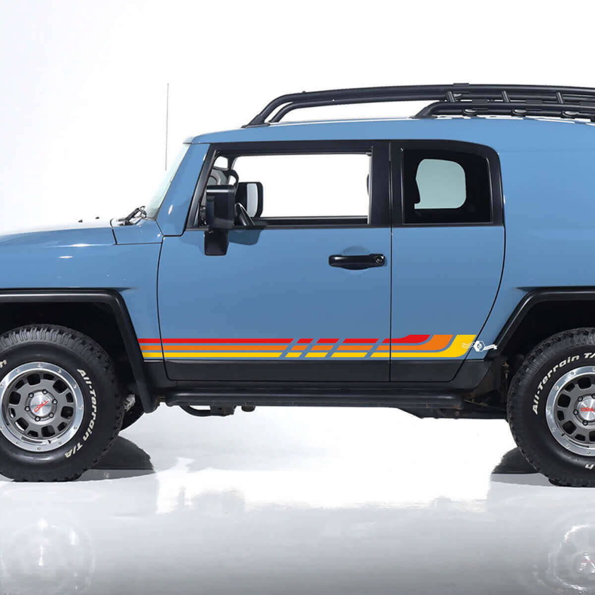 Adesivi Strisce Retro Vintage Laterali Porta 2 Per Toyota FJ Cruiser