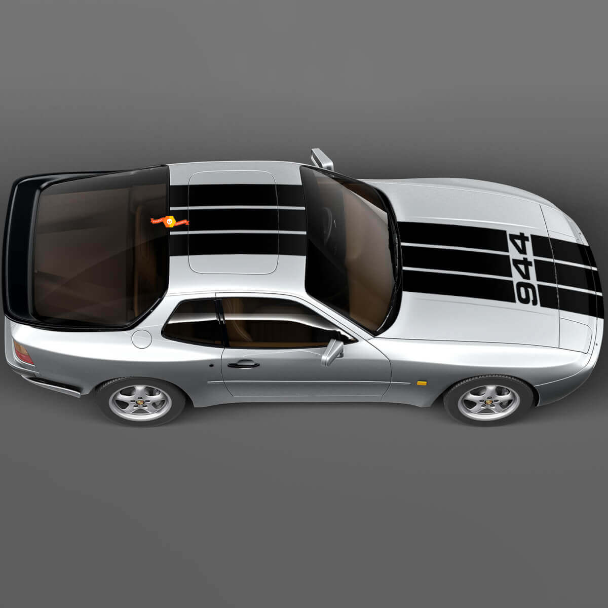 Porsche 944 Turbo Kit Tetto e Cofano a Tre Strisce - Adesivi in Vinile Personalizzati
