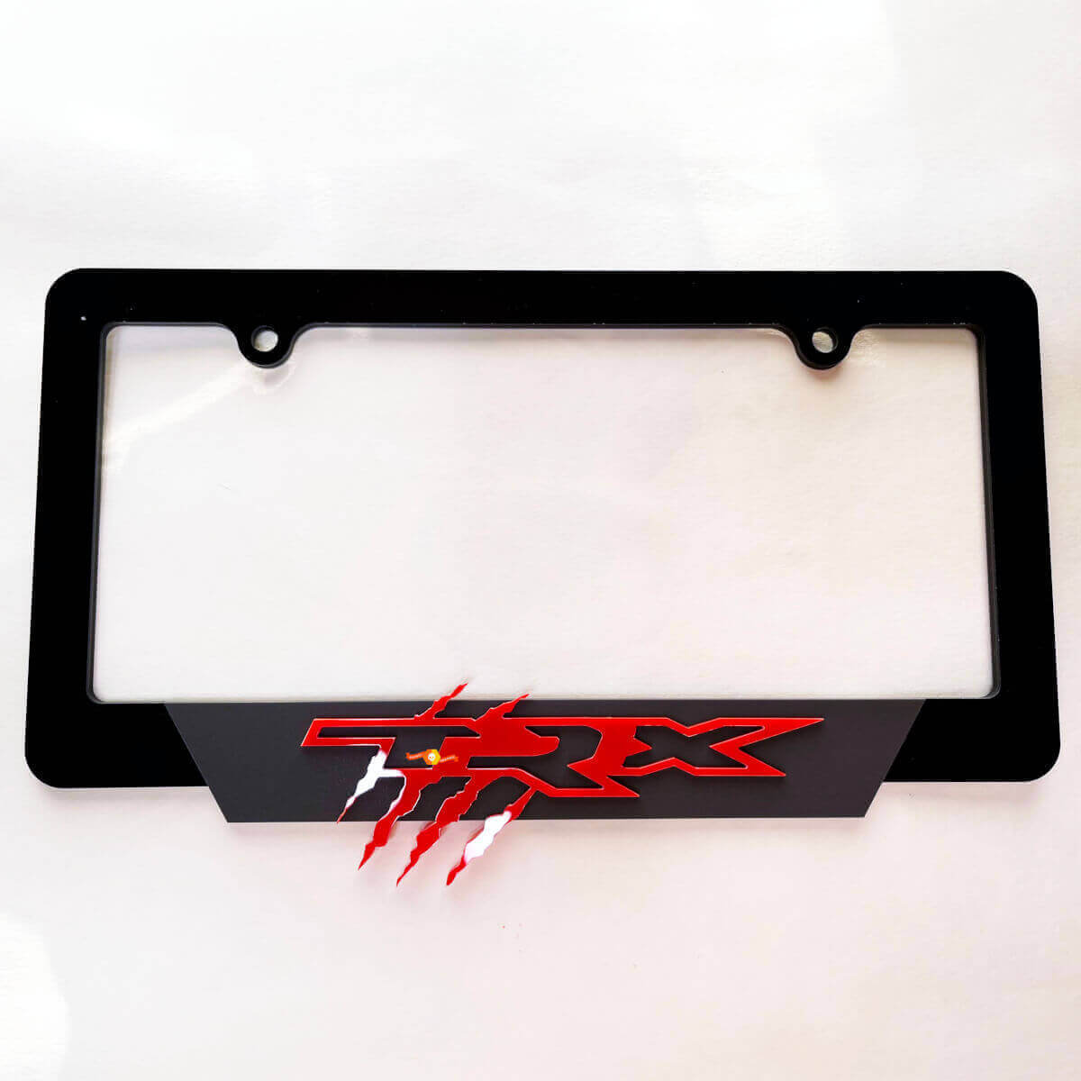 Cornice portatarga in acrilico con artigli TRX per Dodge Ram TRX