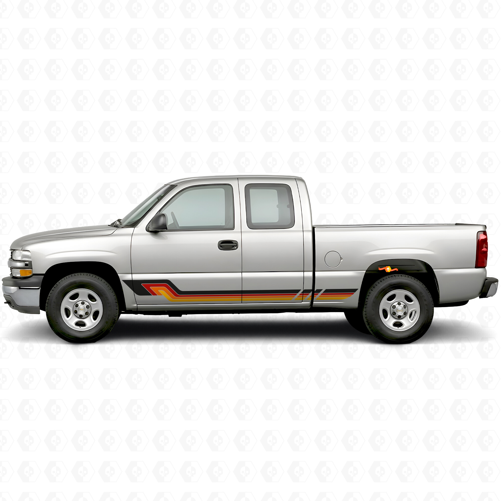 Strisce in Vinile Retro Parallel per Porta e Battitacco per Chevrolet Silverado 1500 GMT800 1999-2007