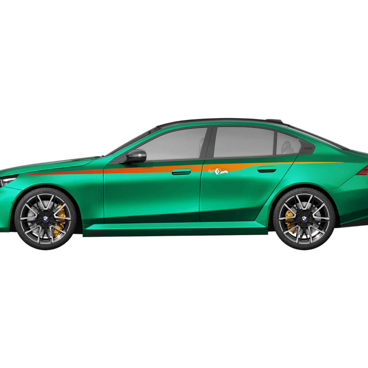 Kit di decalcomanie racing sfumate per strisce laterali per porte per BMW Serie 5 G60 M5 G90 - Adesivi in ​​vinile SupDec Graphix
