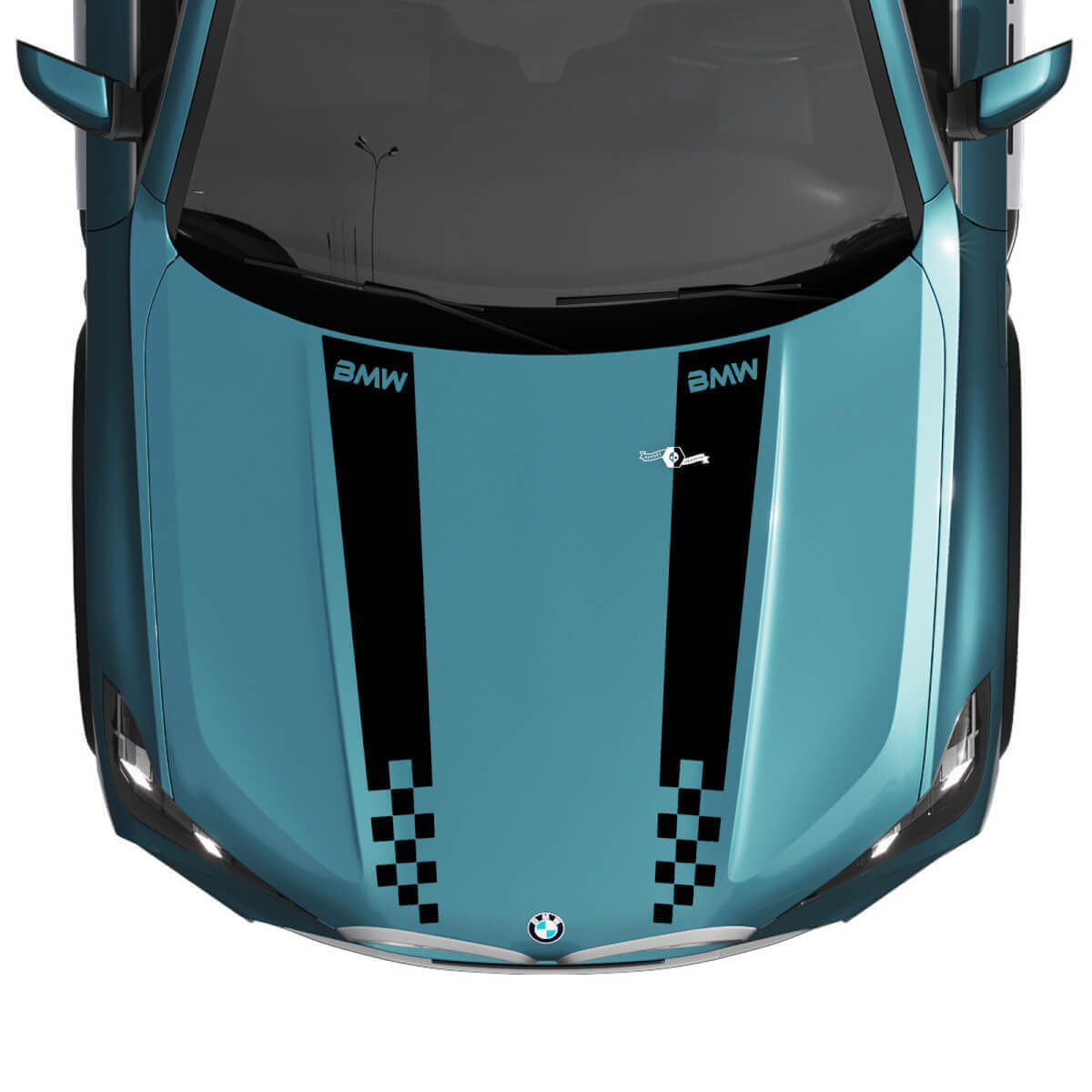 Decal Strisce a Scacchi Cofano BMW X5 G05 - Adesivo Vinilico M Performance