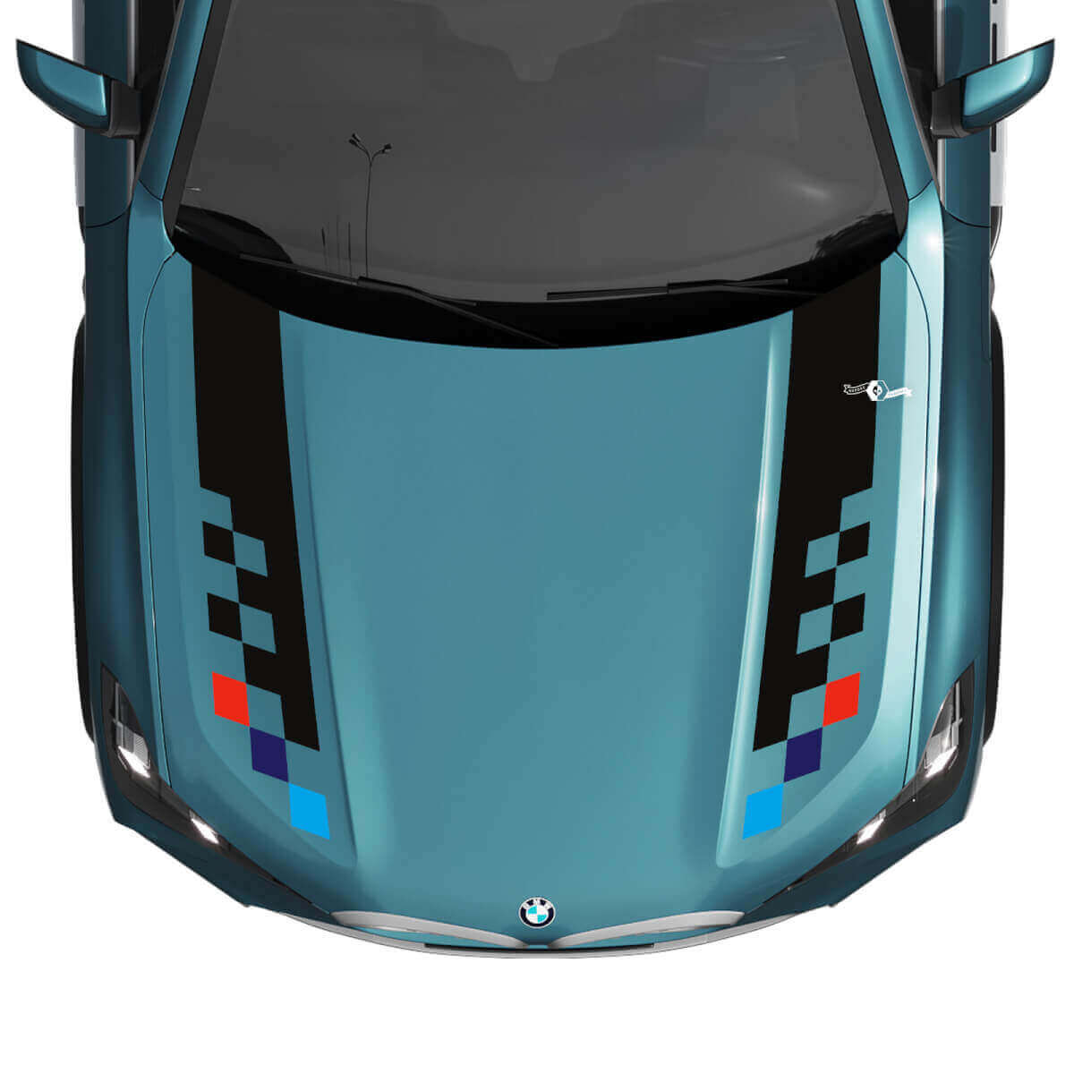 Adesivo Strisce a Scacchiera Cofano BMW X5 G05 - Vinile M Performance 2