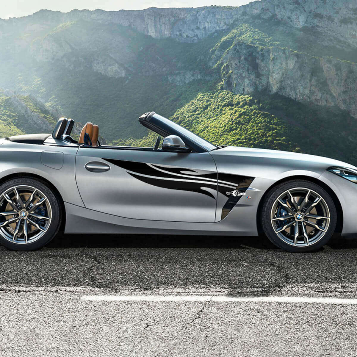 Adesivo in vinile per decalcomania con strisce tribali per portiera laterale BMW Z4 2
