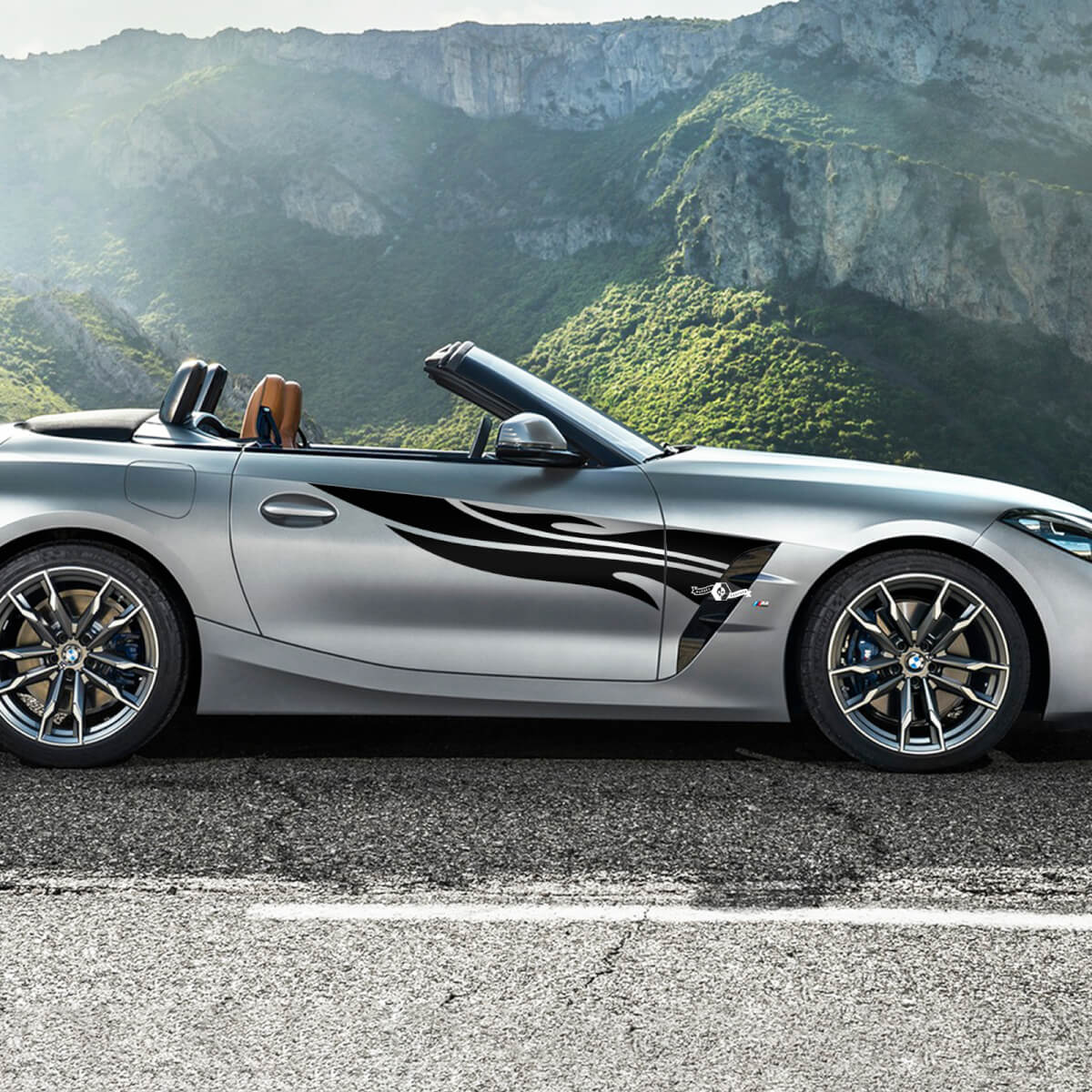 Adesivo decalcomania in vinile per strisce tribali per porta laterale BMW Z4 2
