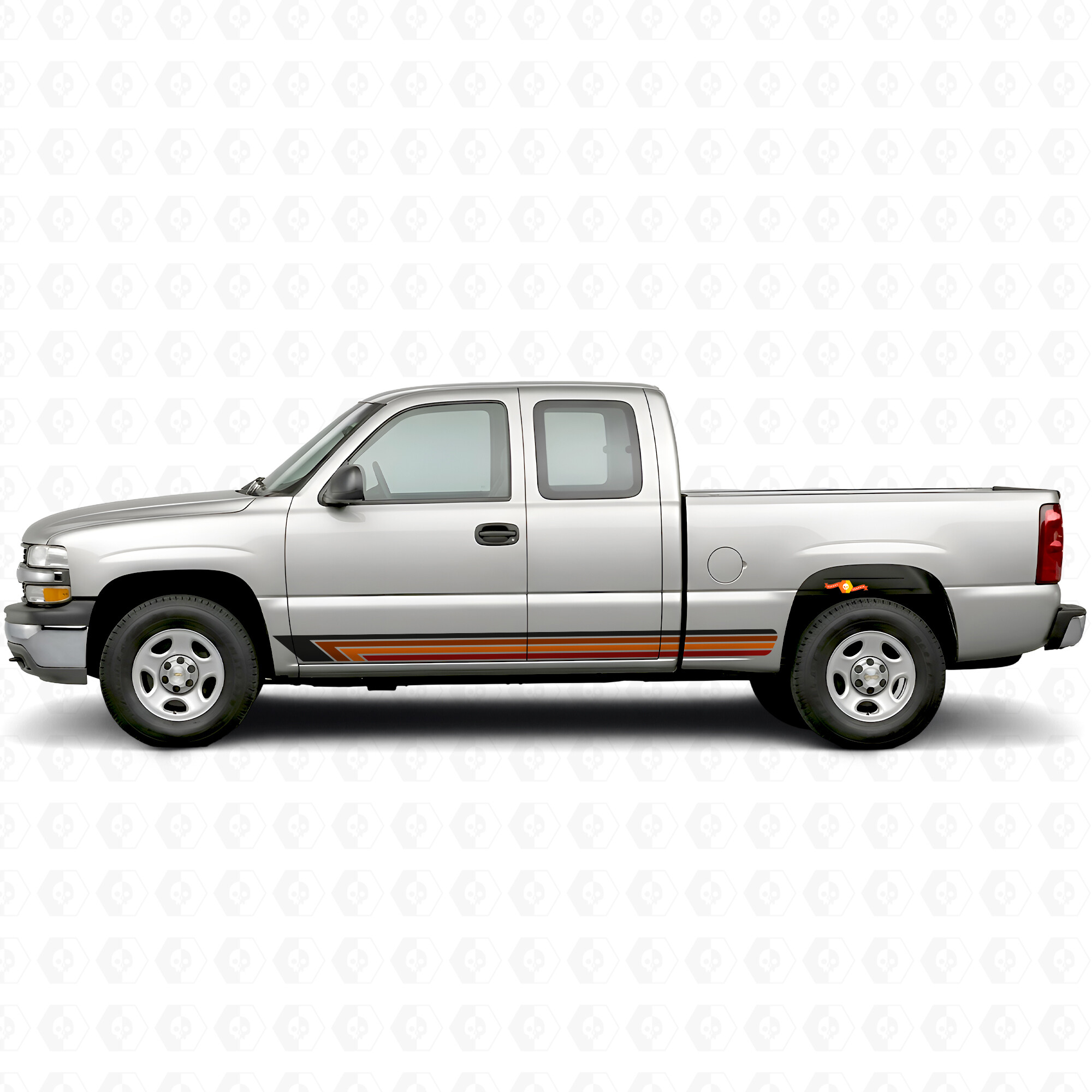 Strisce Vintage Band per Porta e Battitacco in Vinile per Chevrolet Silverado 1500 GMT800 1999-2007