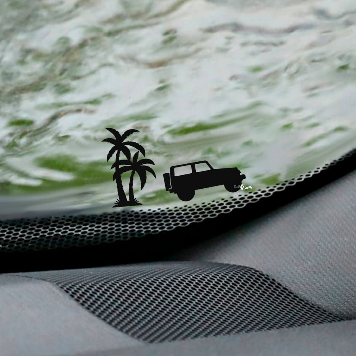 Set di Adesivi in Vinile con Angolo Parabrezza Palme Easter Egg per Jeep Wrangler