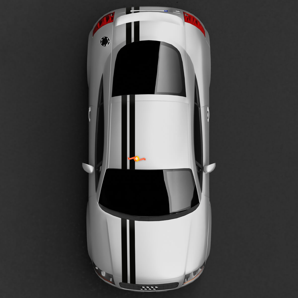 Audi TT Double Stripes Racing cofano tetto tronco decalcomania logo adesivi

