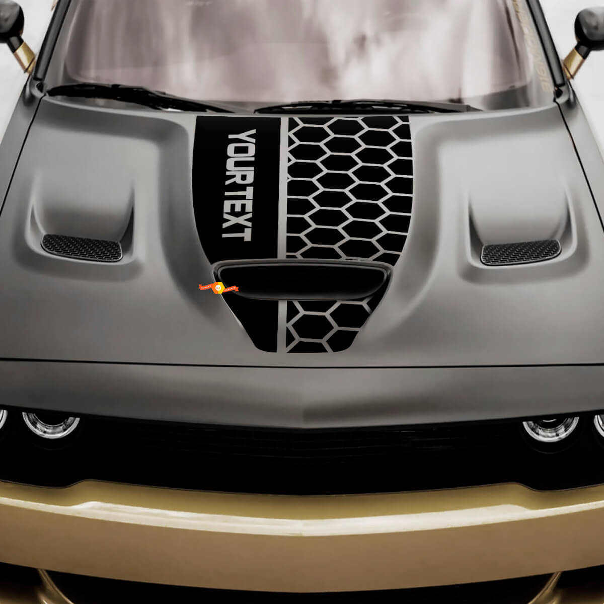 Adesivo Vinilico Personalizzato a Rete Stellata per Cofano per Dodge Challenger o Charger