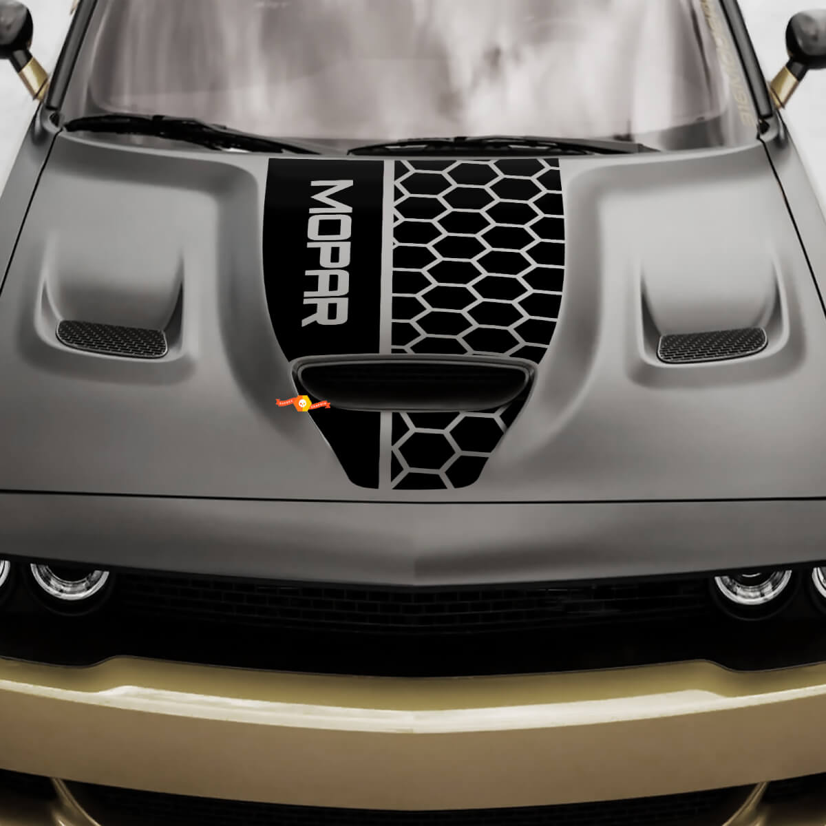 Adesivo decalcomania da corsa in vinile Hemi per cofano Dodge 392 Challenger o Charger 2
