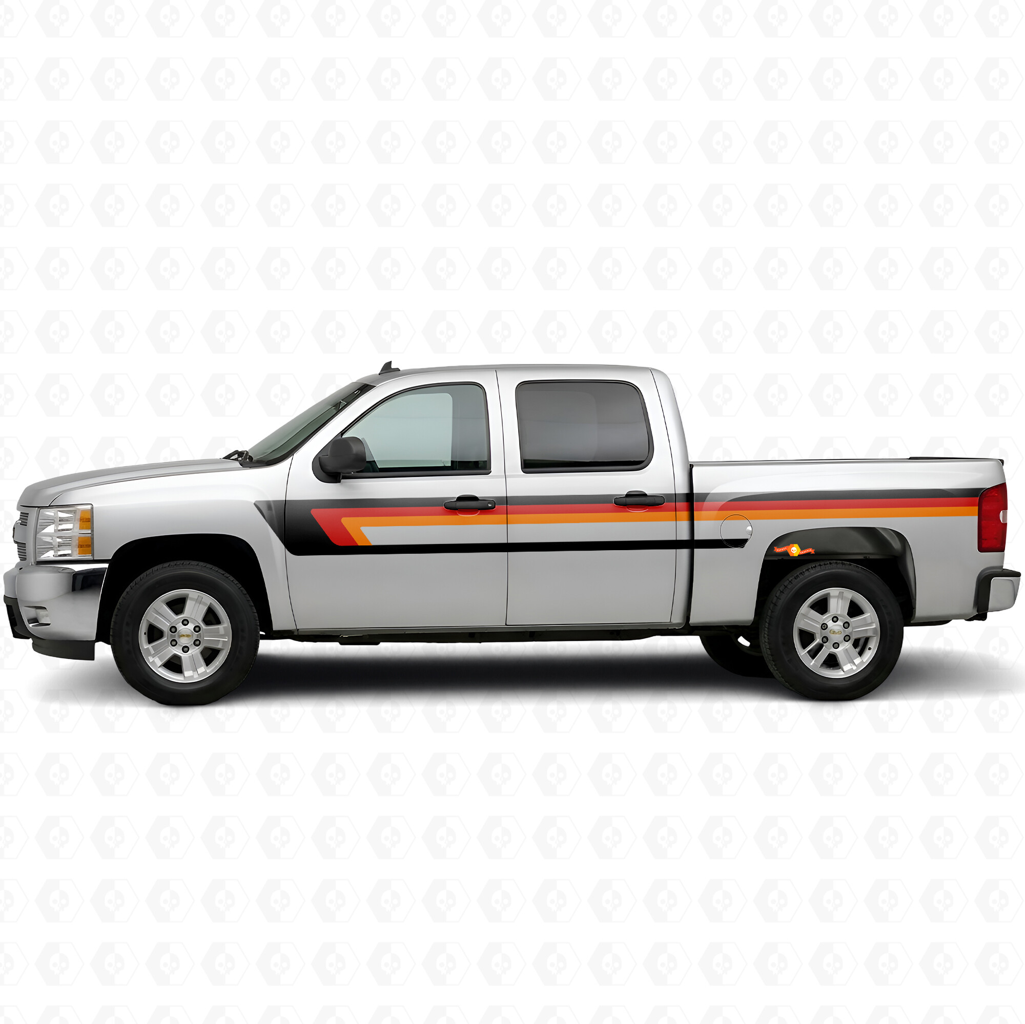 Strisce in Vinile Retro Superiori per Linea Cintura Porta e Paraurti per Chevrolet Silverado 1500 GMT900 2007-2013