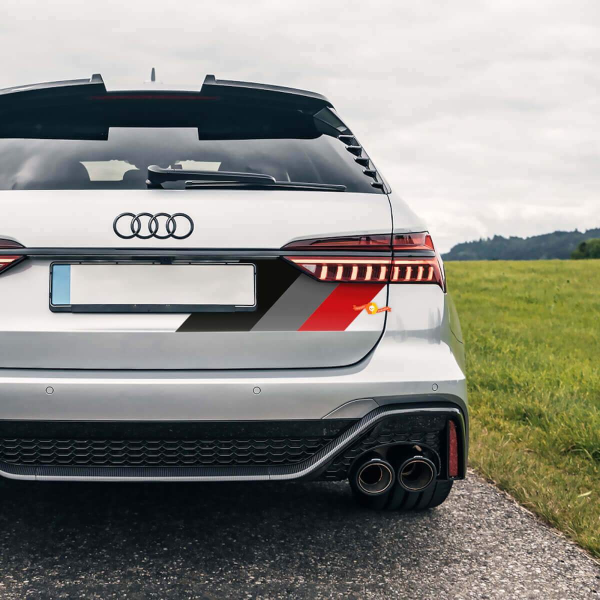 Adesivi in Vinile a Strisce Laterali Posteriori in Stile Motorsport per Modelli Audi RS
