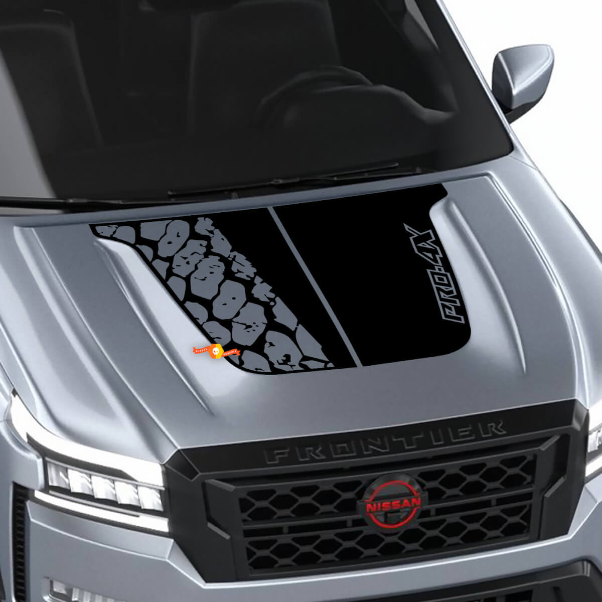 Adesivo per decalcomanie grafiche oscuranti per traccia di pneumatici in vinile per decalcomanie per cofano Nissan Frontier 4X Pro-4x
