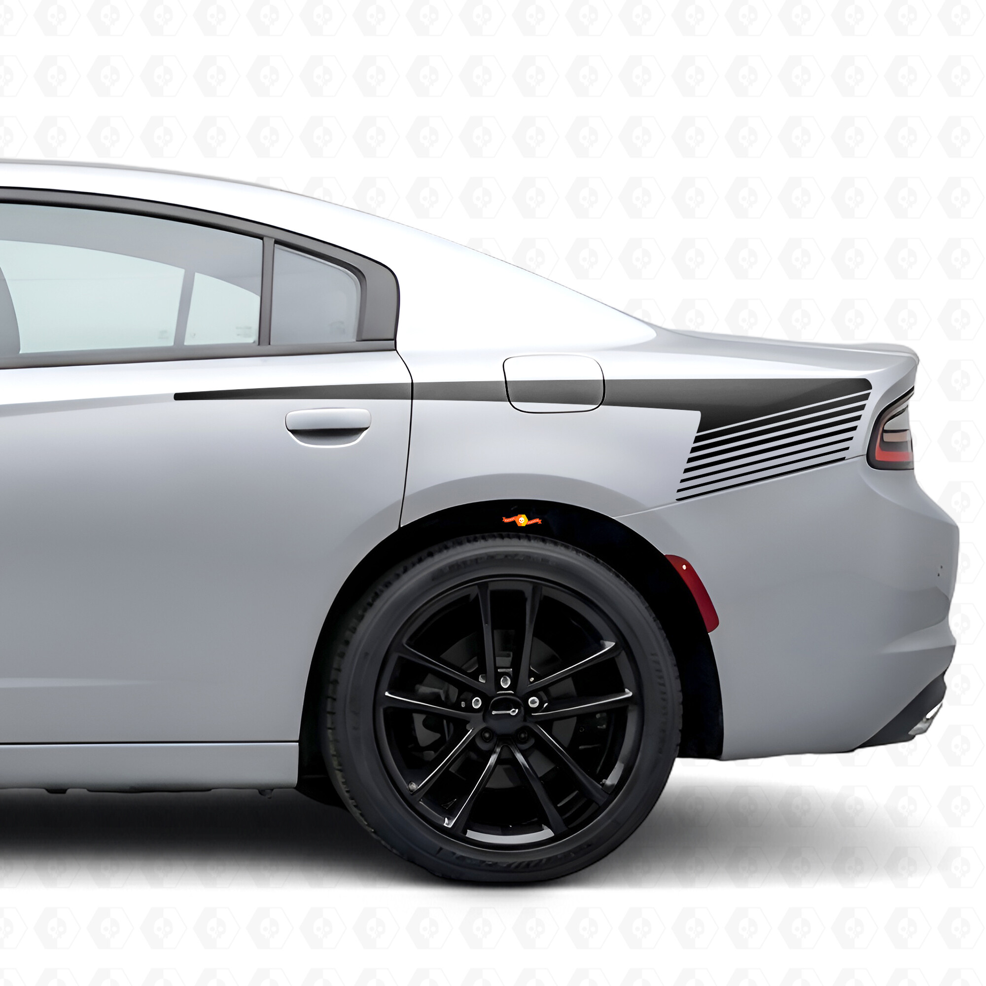 Adesivo in Vinile a Strisce Stroboscopiche Stile Hockey per Paraurti Dodge Charger 2015-2026