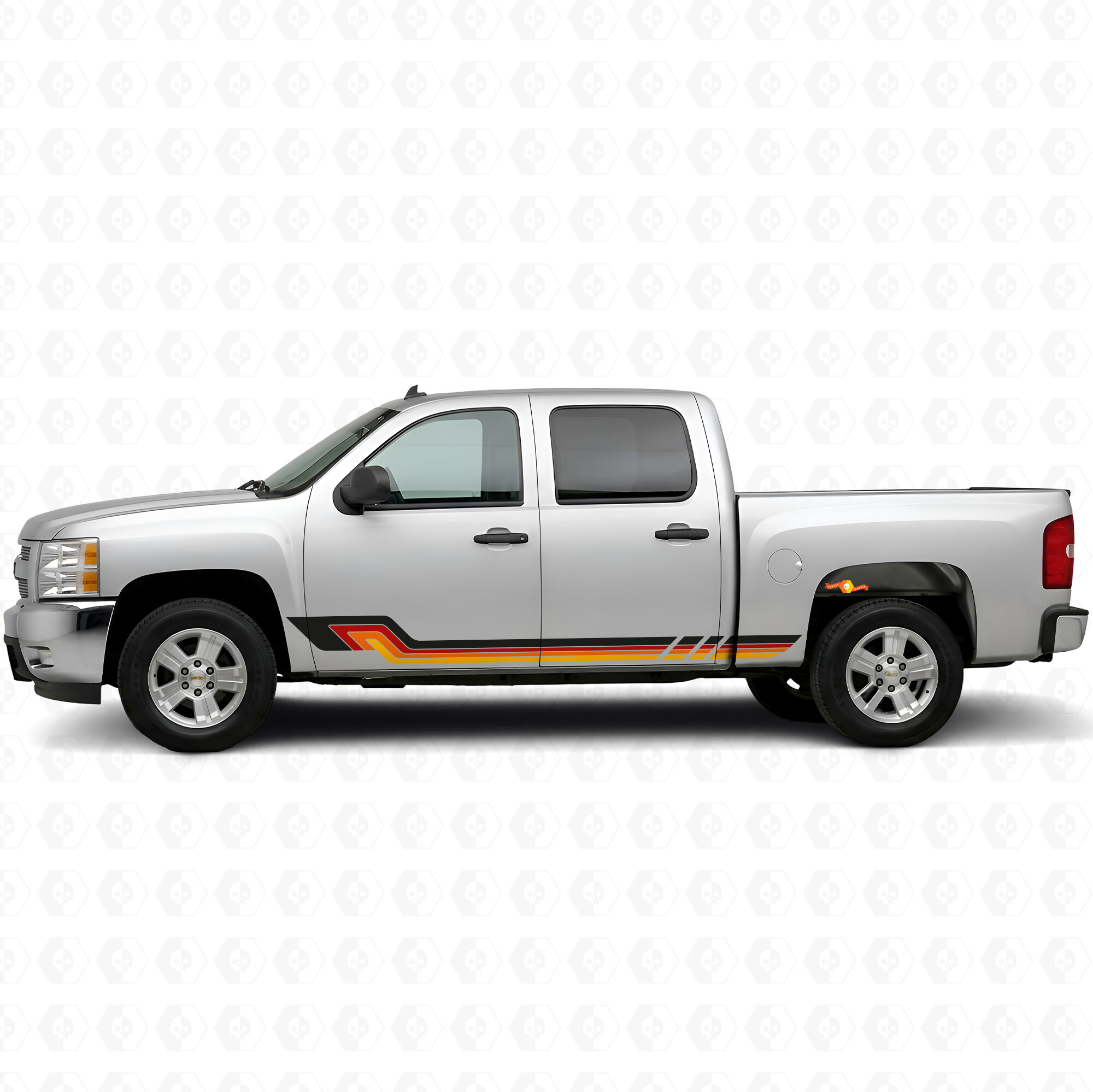 Strisce in vinile parallele retro per porte e sottoporta per Chevrolet Silverado 1500 GMT900 2007-2013