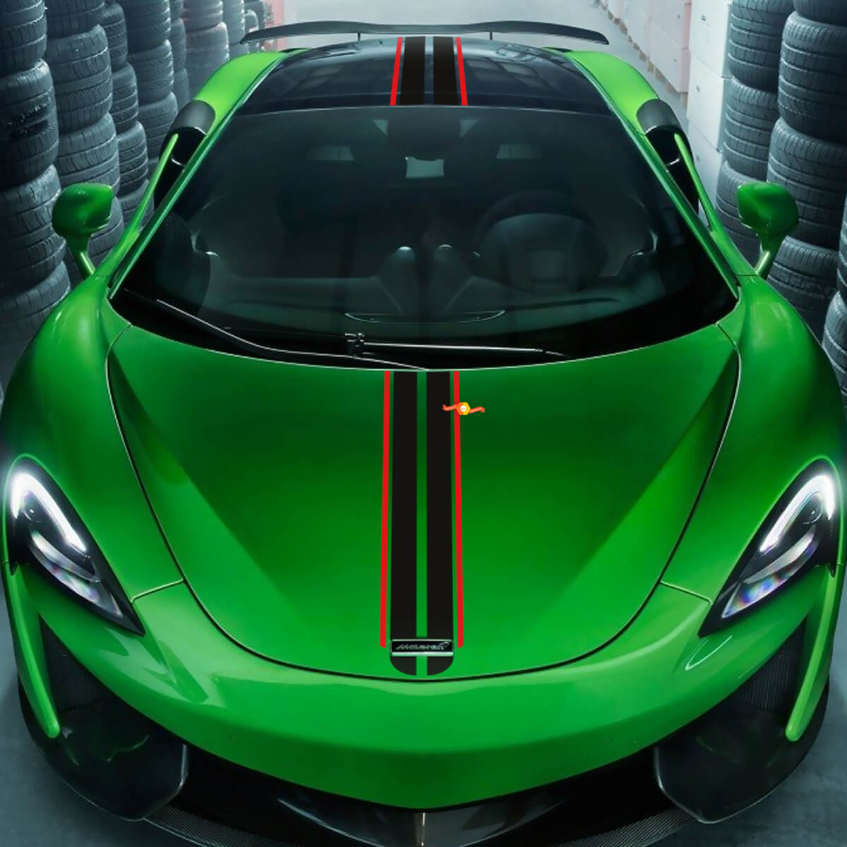 McLaren 720 570 765 Adesivo decalcomania in vinile con grafica a strisce per cofano completo
