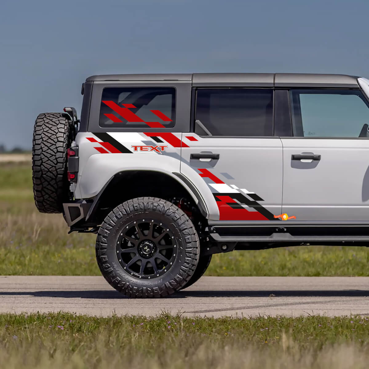 Kit grafico adesivo per decalcomania in vinile del pannello laterale posteriore adatto allo stile Musclecar horse power truck
