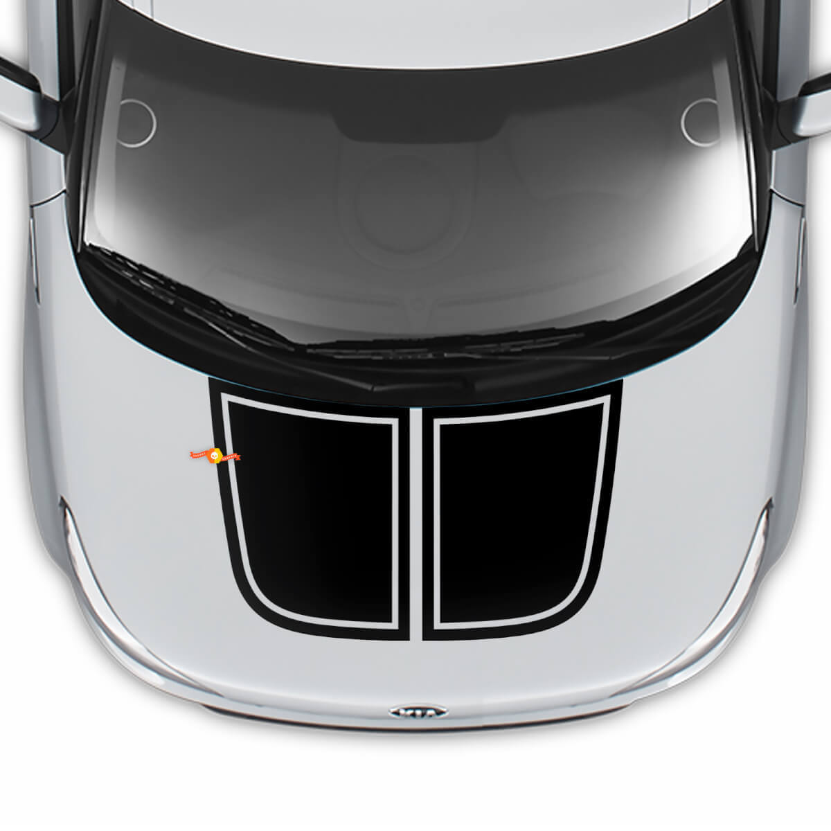 Adesivi per decalcomanie in vinile con rivestimento per cofano per Kia Soul
