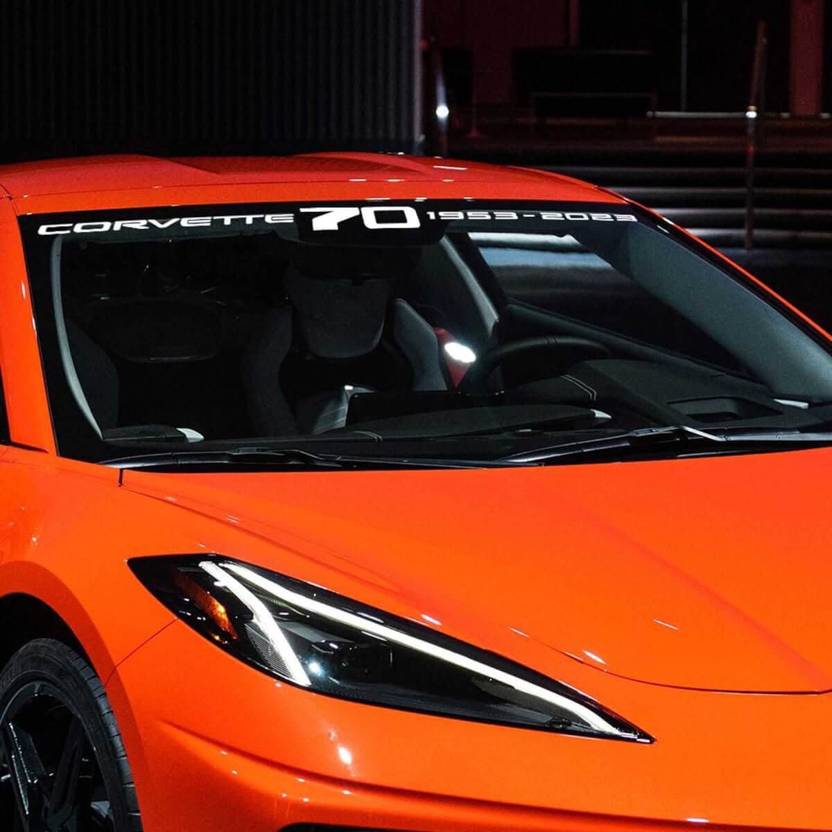 Decalcomanie per parabrezza per adesivo in vinile Chevrolet Corvette C8 Z51 70 anniversario
