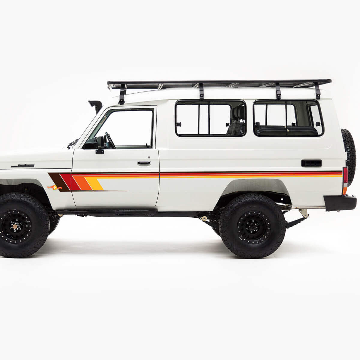 Kit di decalcomanie a strisce classiche laterali retrò per Toyota Land Cruiser serie J75
