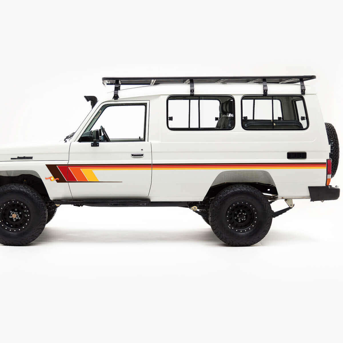 Kit di decalcomanie di Stripes Classic Side Retro per Toyota Land Cruiser J75 Series
