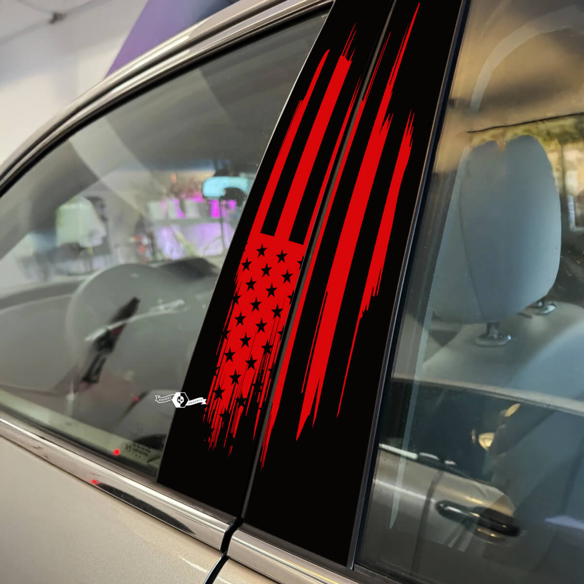 Bandiera degli Stati Uniti USA Bandiera americana Stile patriottico Porte per pilastri Decalcomania per auto Adesivo in vinile
