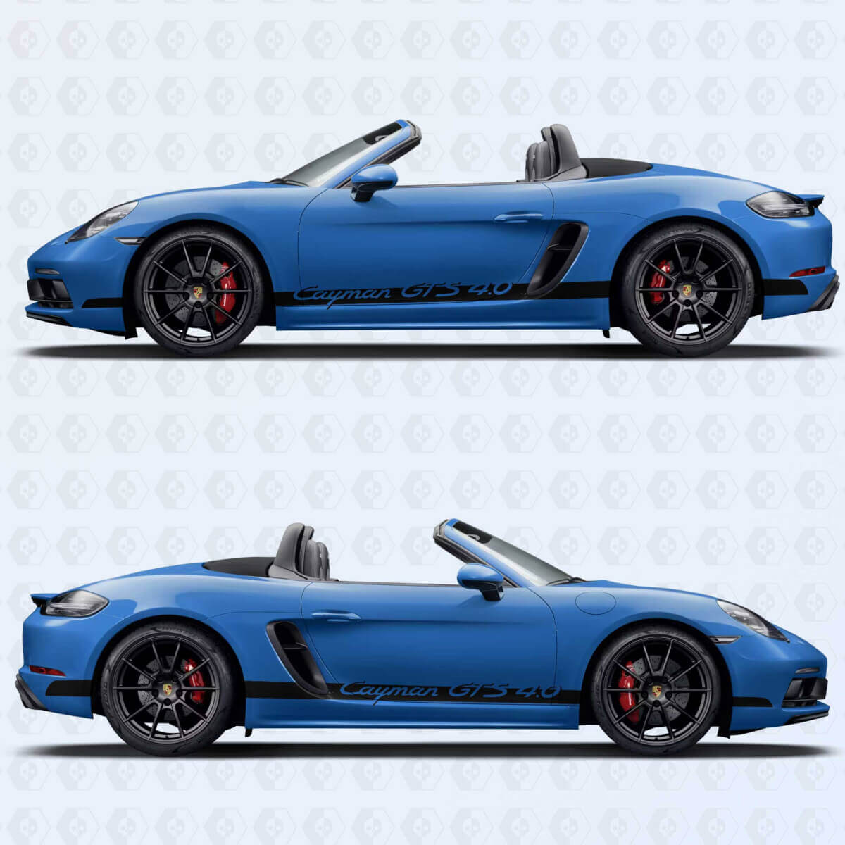 Kit decalco in vinile strisce laterali Cayman GTS 4.0 per Porsche