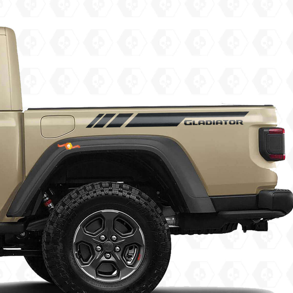 Kit Adesivi in Vinile con Strisce Laterali Posteriori Marchiate per Jeep Gladiator