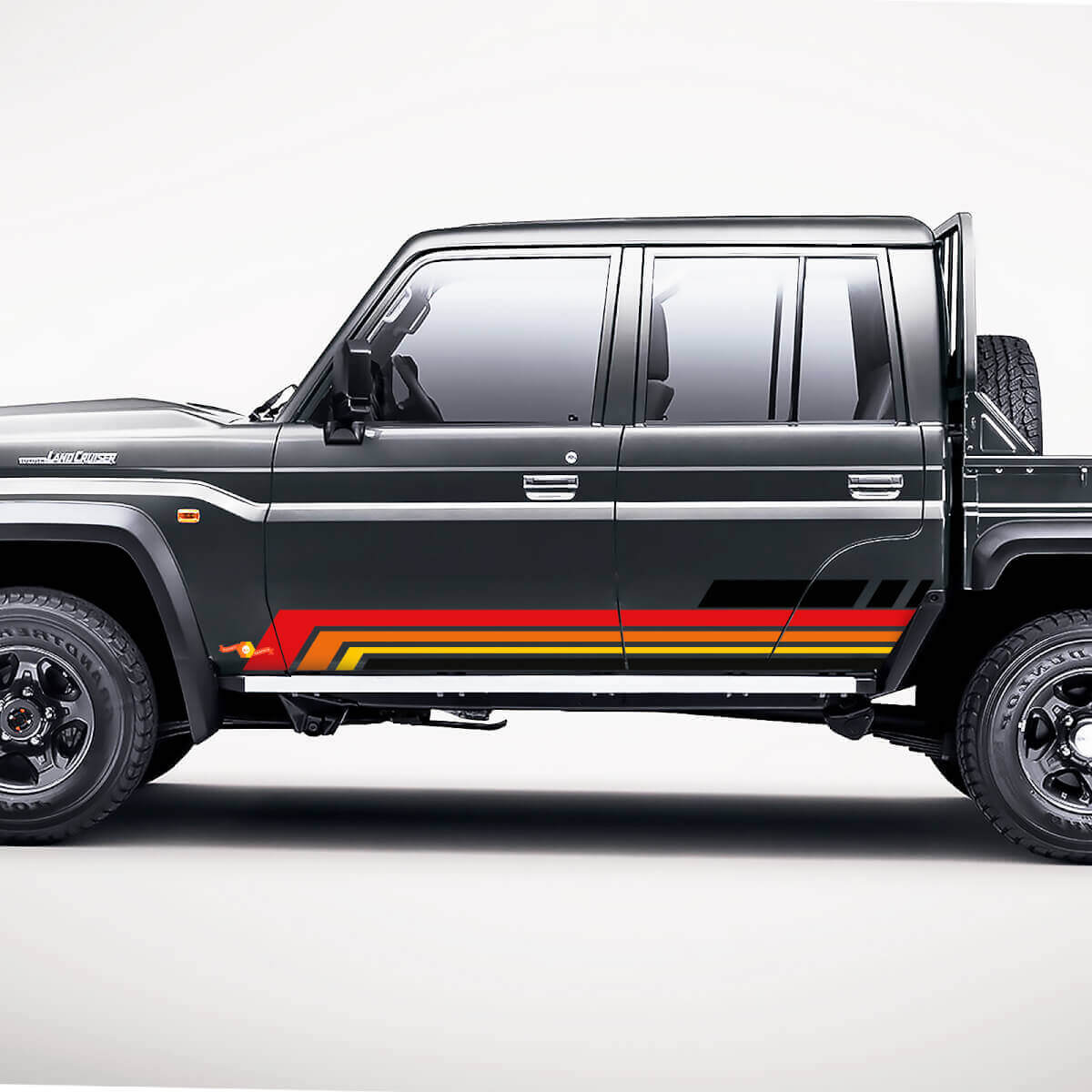 Kit di Adesivi Geometrici a Strisce Retro per Porta Laterale per Toyota