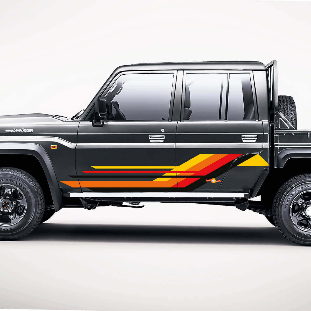Kit di Adesivi in Vinile con Strisce Laterali a Motivo Geometrico Retrò per Toyota Land Cruiser
