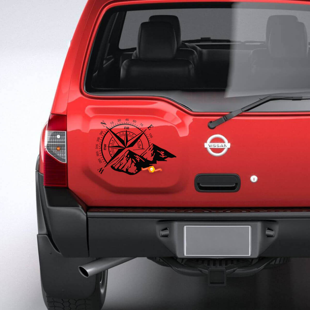 Adesivo in Vinile per Porta Posteriore Mountain Compass per Nissan Xterra