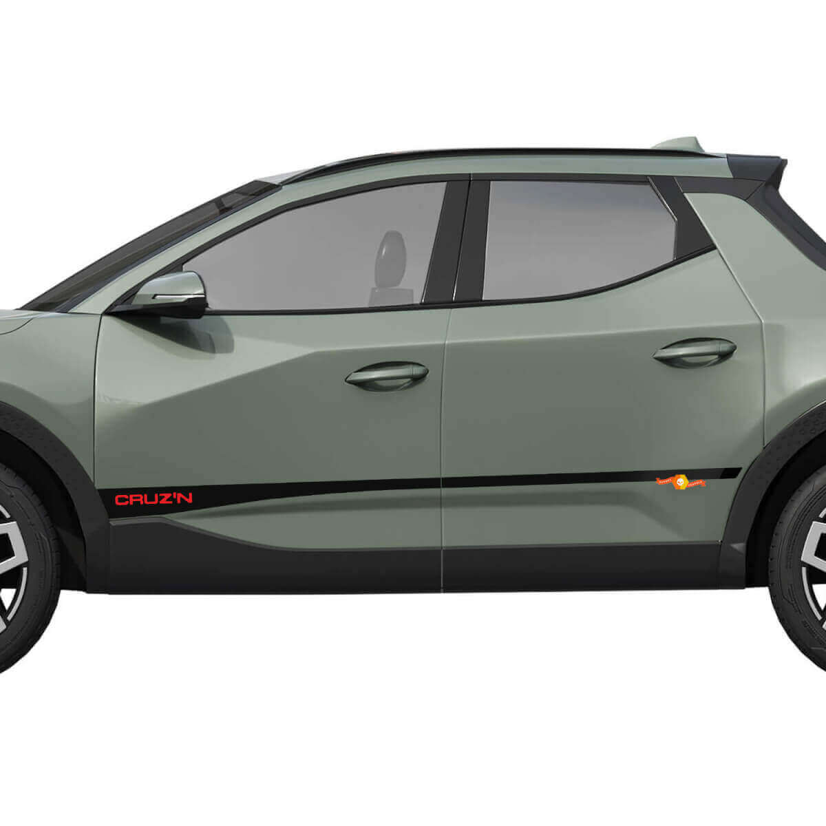 Cruzn Rally Side Rocker Panel Vinile adesivi decalcomania grafica adatta per Hyundai Santa Cruz
