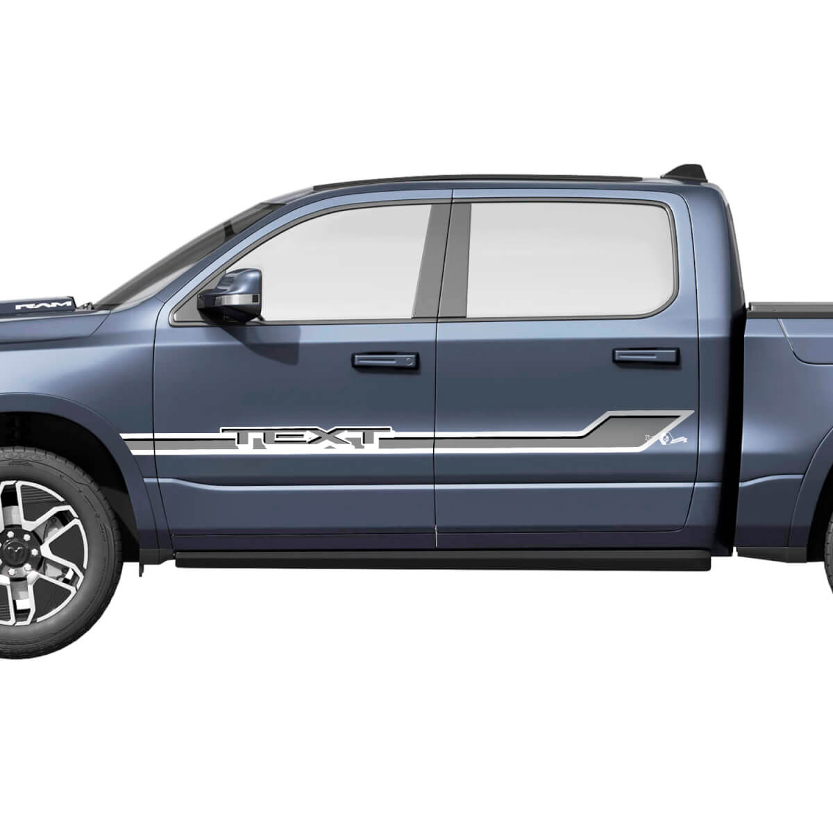 Kit di Adesivi in Vinile Personalizzati per Strisce Laterali Porta per Dodge Ram 1500 REV