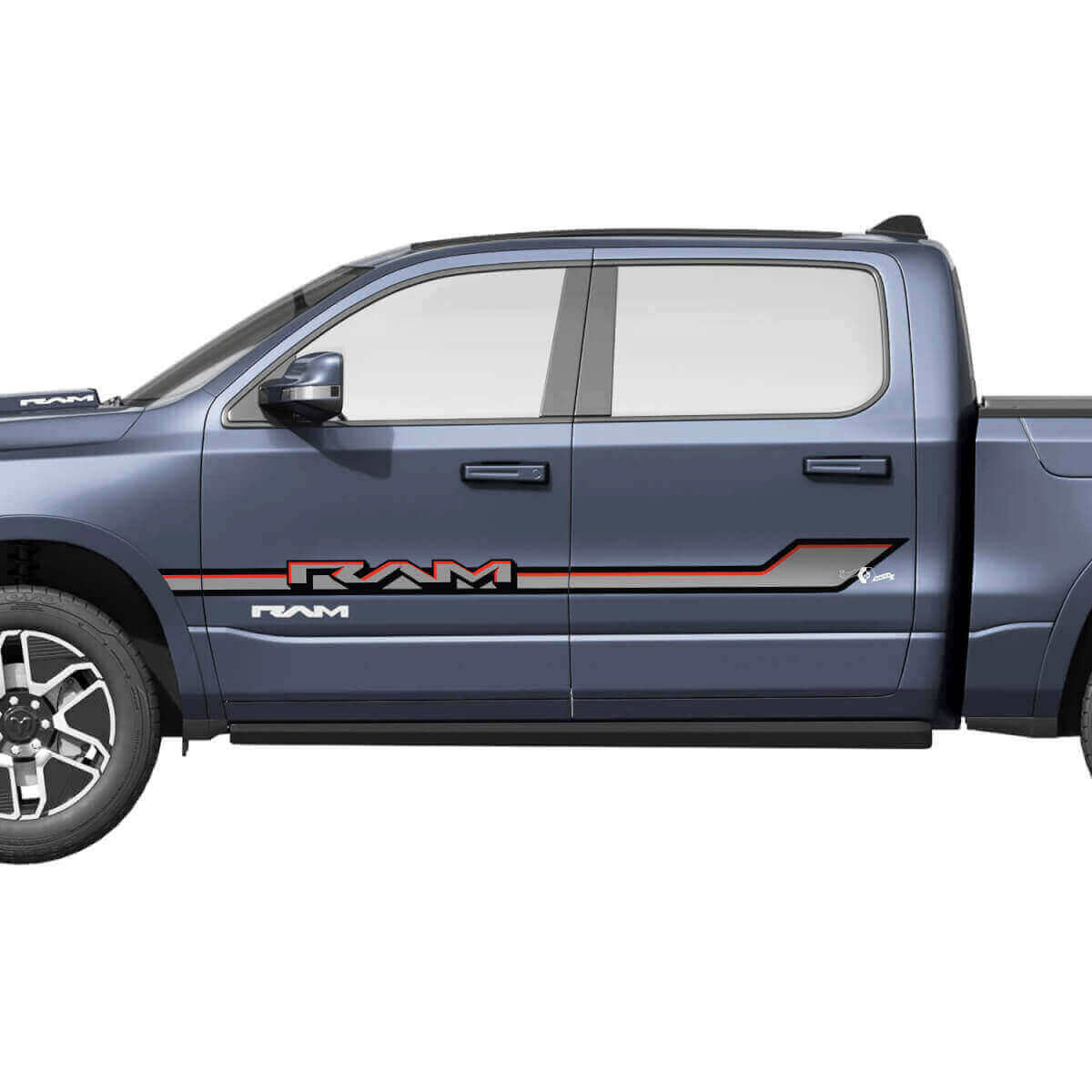 Adesivi in vinile con strisce logo per portiere laterali per Dodge Ram 1500 REV