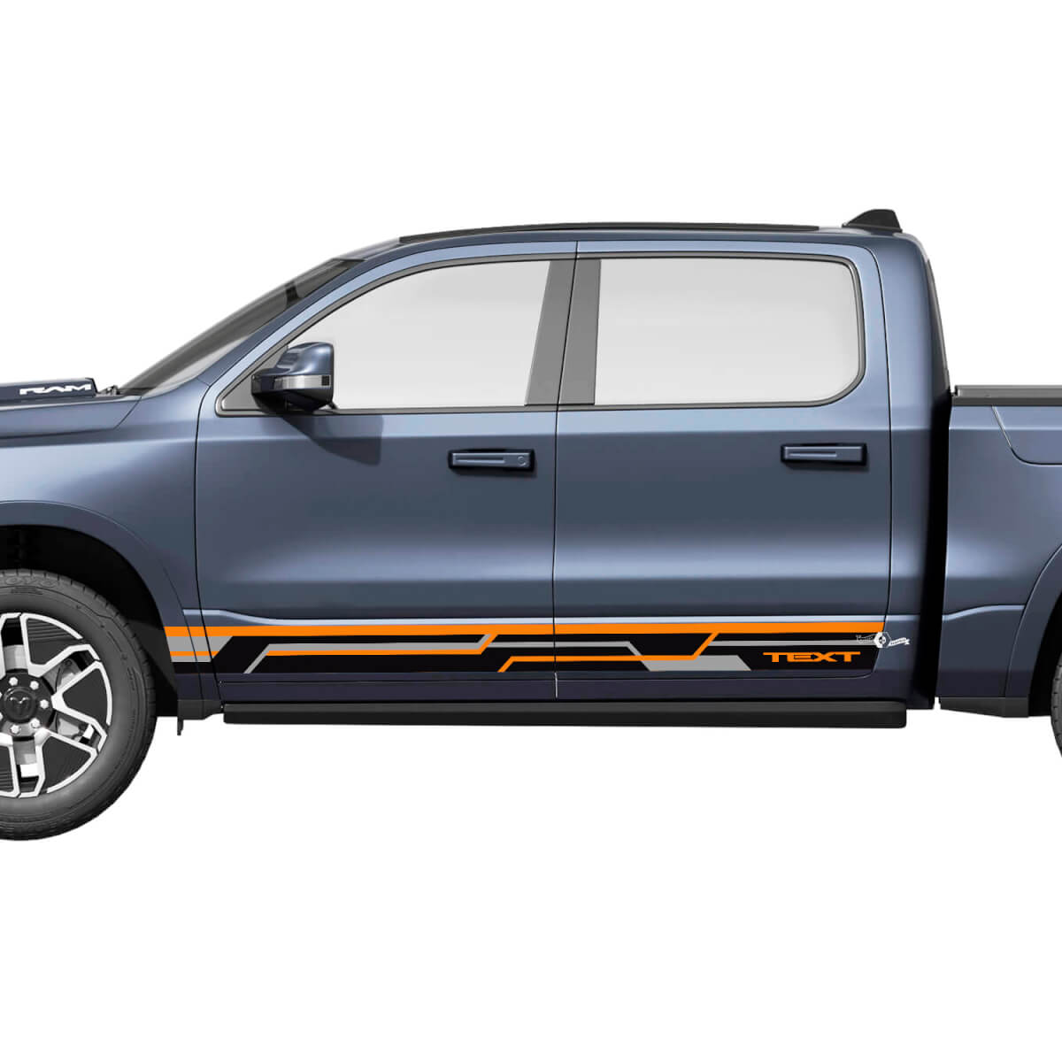Kit di Adesivi in Vinile con Strisce Laterali Personalizzate Stile Geometrico per Dodge Ram 1500 REV