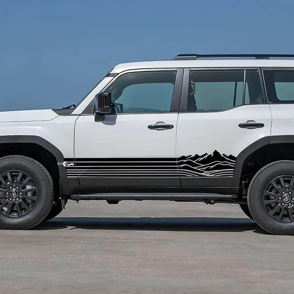 Strisce Adesive per Battitacco Laterale Montagne Decals in Vinile per Toyota Land Cruiser