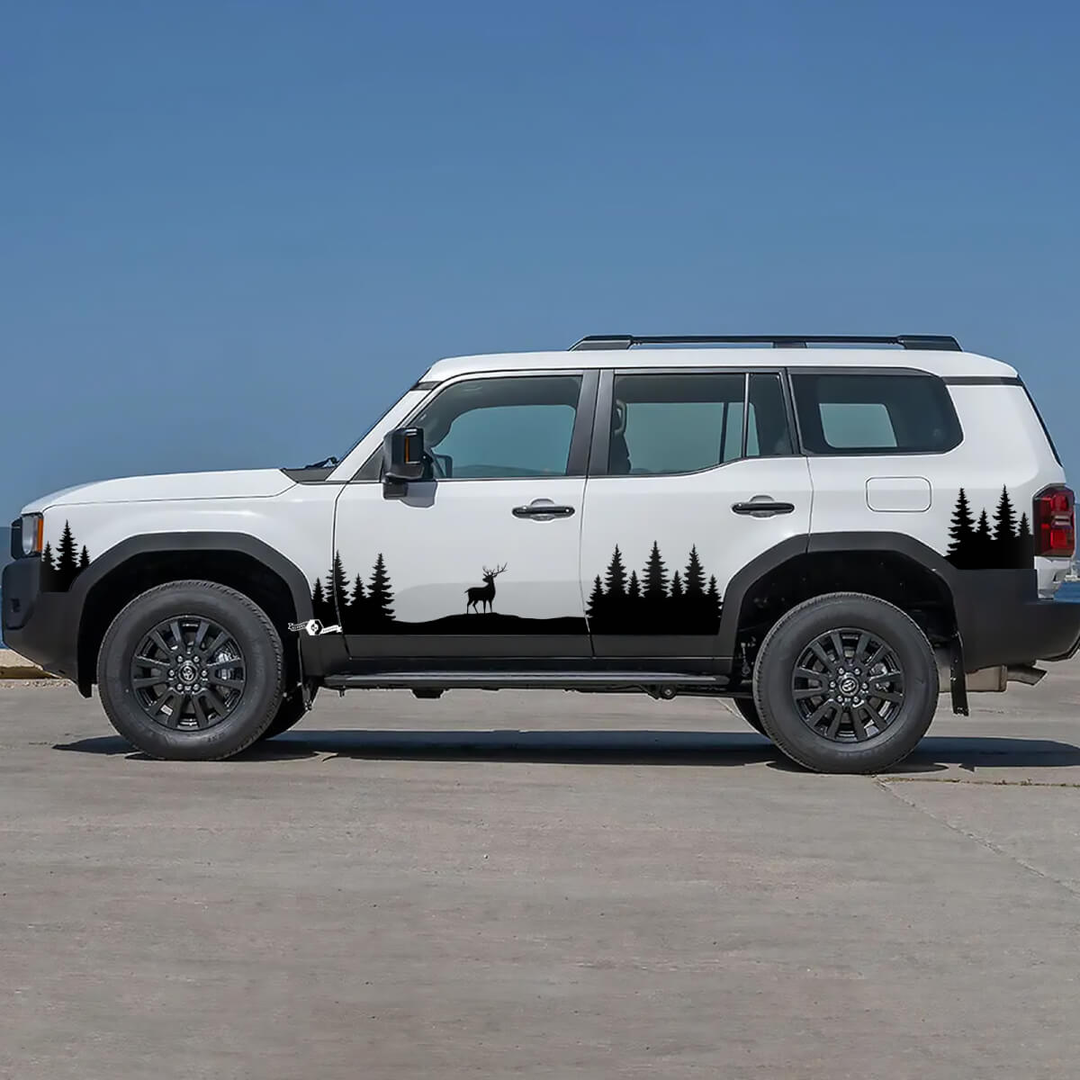 Toyota Land Cruiser Natura Scena Cervi Alci Porte Accento Strisce Decalcomanie Adesivi in ​​vinile Grafica
