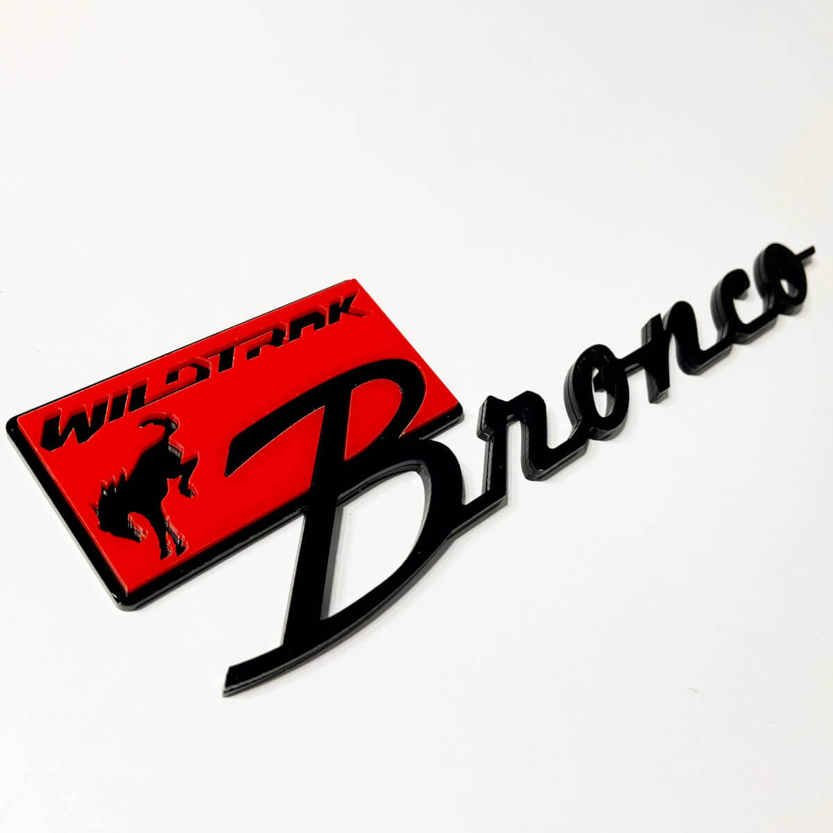 Distintivi parafango Bronco Wildtrak Emblema 3D del portellone posteriore Nero vs rosso
