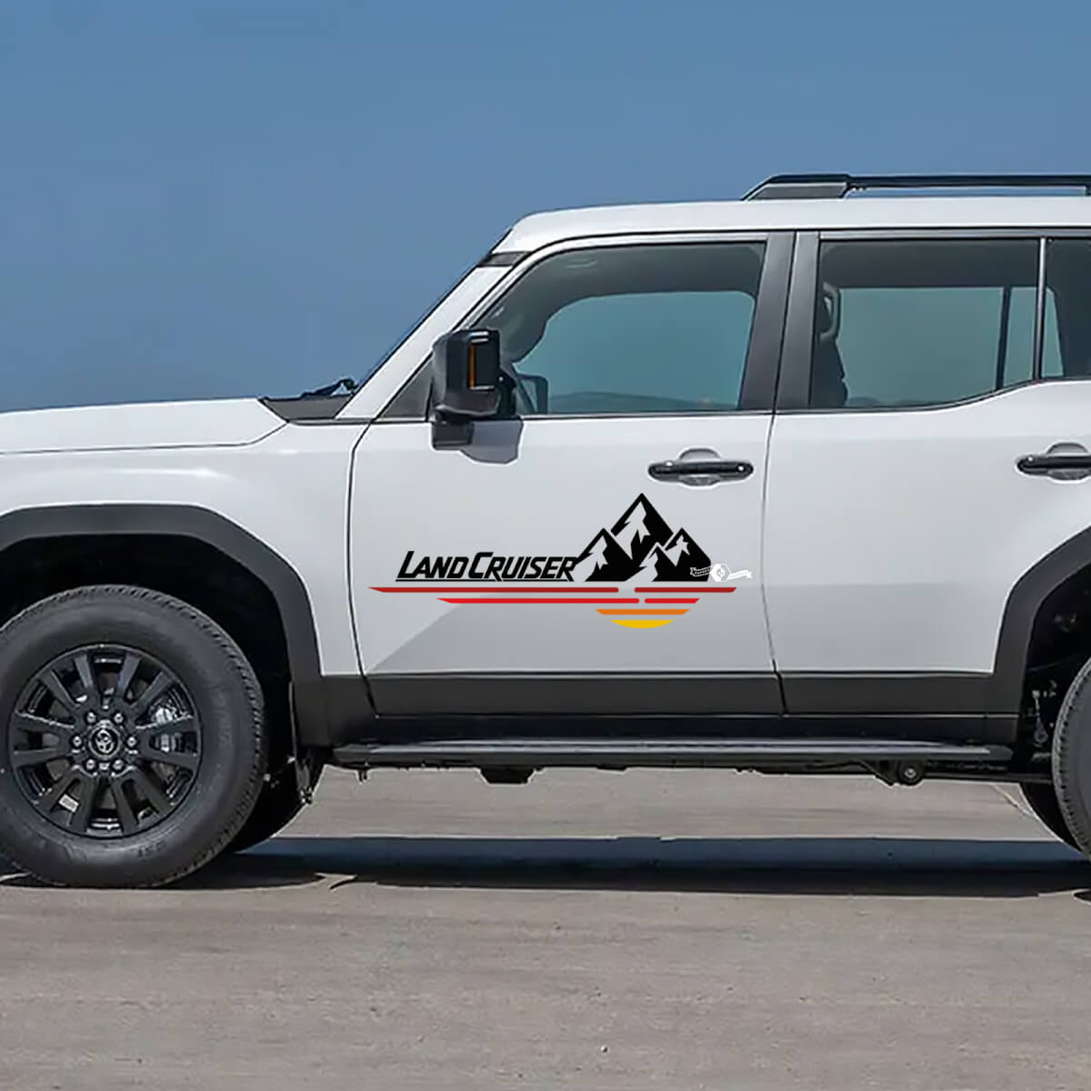 Toyota Land Cruiser Natura Scena Montagne Porte Decalcomanie Adesivi in ​​vinile Grafica 2
