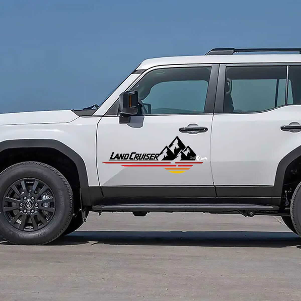 Toyota Land Cruiser Scena Naturale Montagne Adesivi Porte Decalcomanie in Vinile Grafica 2
