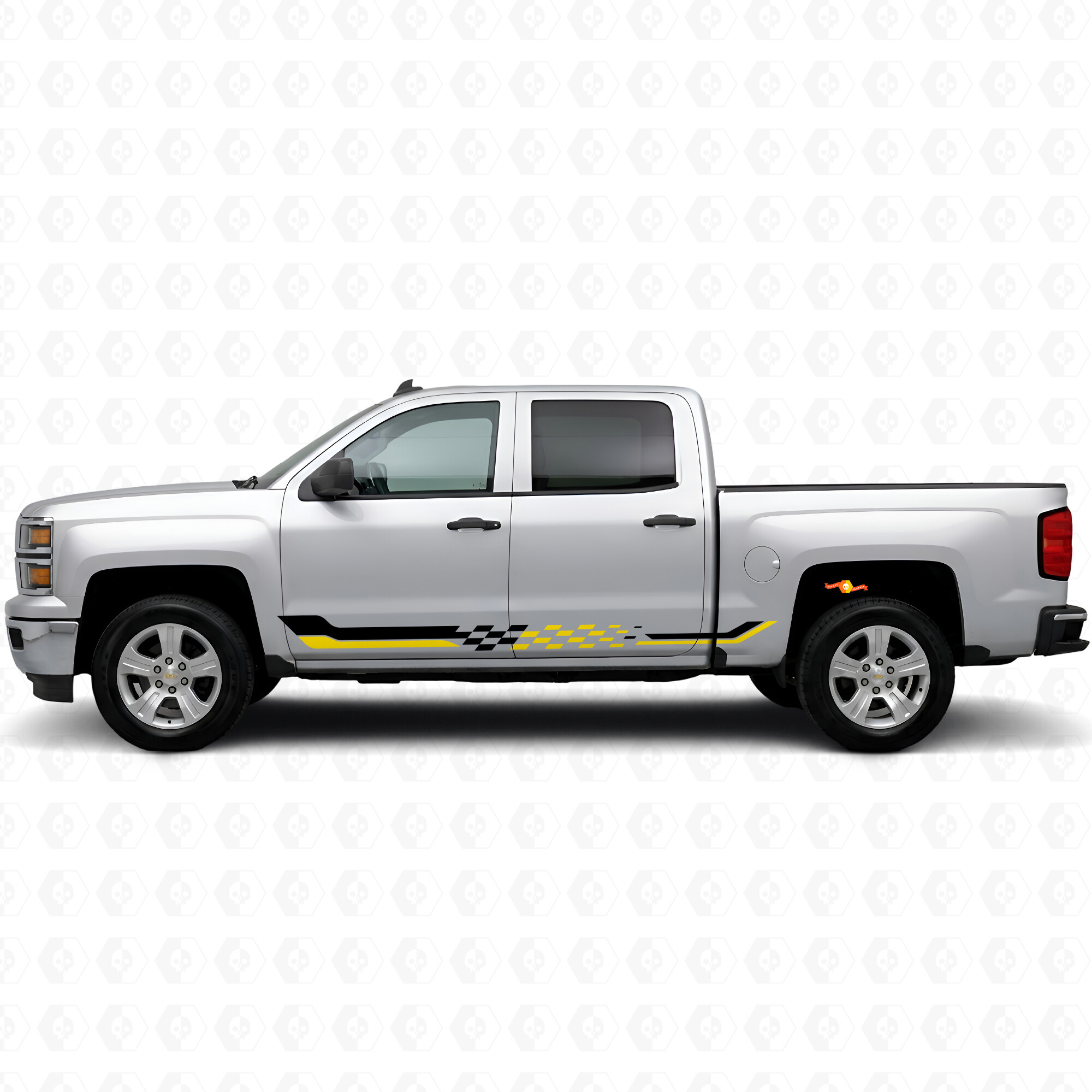 Strisce Vinile a Scacchi per Porta e Battitacco per Chevrolet Silverado 1500 K2XX 2014-2019