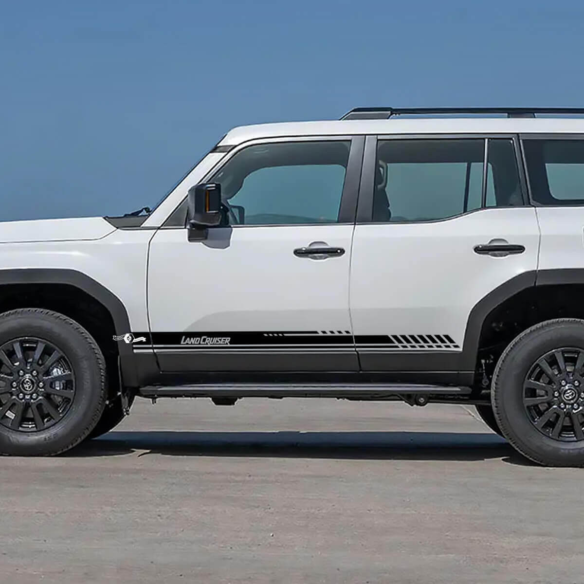 Adesivi in Vinile con Scritta Accento Strisce Porte Laterali per Toyota Land Cruiser
